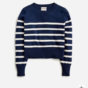 j. Crew Cashmere shrunken crewneck sweater in stripe - XXS